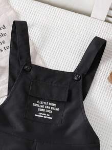 青少年男孩休闲简约字母印花连体短裤，适合春夏季户外旅行和日常穿着 - 彩色 - 查看 3