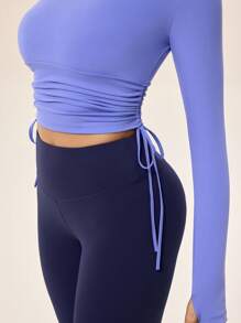 Activina Áo thun tay ngắn lưới mềm mại thoáng khí thể thao dành cho nữ Áo ba lỗ tập luyện - Màu xanh bụi bặm - Xem 5