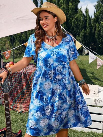 cute blue and white dresses Bluebell Blue and White Floral Midi Dress L
