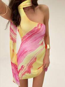 Aloruh 女士扎染印花无袖迷你连衣裙 - 彩色 - 查看 4