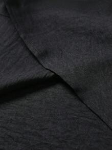 Manfinity Homme Men's Casual Vacation Black Long Sleeve Stand Collar Shirt - Black - View 8