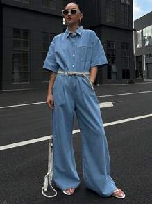 DAZY Women Denim Two Pieces Outfits - Medium Wash - View 4