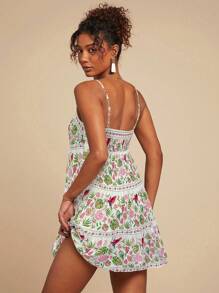 Travachic Woven Print Slip Dress Mini Dress For Women - Red - View 2