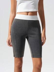 Menodora SHEIN Sport Quần legging thể thao dệt kim thường ngày cho nữ - Màu Xám nhạt - Xem 8