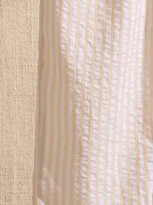 SHEIN سروال كتان مخطط للأطفال الرضع من الولدان في فصلي الربيع والصيف، بنطلون طويل مناسب لخروجات يومية، التناسق، العطلات، الجامعة