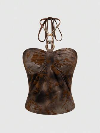 Fairycore Hippie Y2K Vintage Sexy Blumen Perlenverzierung rückenfrei Ärmelloses Trägertop für Frauen