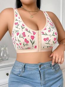 SHEIN 1 pieza Sujetador inalámbrico de talla grande con apertura frontal