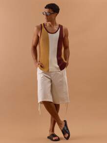 Musero Knit Stripe Scoop Neck Tank Top Spring, Summer, Holiday, Vacation,