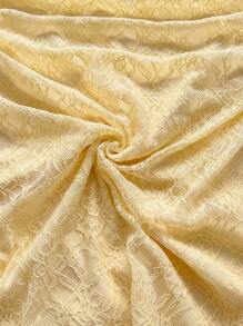 Soleia 女士花卉蕾丝荷叶边时尚细肩带黄色迷你连衣裙，俱乐部服装女士性感 - 黃色 - 查看 8