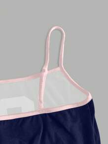 Teen Girls Casual Simple Blokette 80 Graphic Camisole Tank Top, Suitable For Summer - Multicolor - View 6