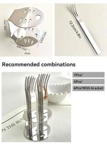 Madebyblanc 1/4/6 Stücke multifunktionale Besteckgabel, Edelstahl Gabel, tragbares Reise- und Camping-Zubehör, umwandelbare Besteck-Salat-Gabel.