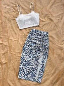 Soleia Bộ 2 món/Bộ trang phục ngày lễ cho nữ: Áo hai dây dệt kim họa tiết màu đỏ rượu vang và chân váy hở vai in hình trái tim màu đỏ rượu vang xẻ cao Áo Giáng sinh cho trường học Trang phục trở lại trường cho nữ Trang phục mùa thu cho nữ trở lại trường Quần áo nữ phong cách Goth Trang phục câu lạc bộ Trang phục Halloween gợi cảm cho nữ Váy câu lạc bộ Trang phục đi chơi Trang phục hòa nhạc Trang phục hòa nhạc đồng quê - Nhiều màu - Xem 5