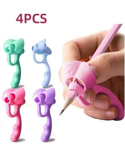 Set de 4/8/12 piezas de agarraderas ergonómicas para lápices - Correctores de postura de escritura de silicona suave para niños y adultos con diseño de triple garra para una escritura sin dolor, recomendado por Terapia Ocupacional para disgrafía, artritis y fatiga de mano. Útiles escolares para maestros, necesidades especiales, estudiantes diestros/zurdos (surtido de colores múltiples)