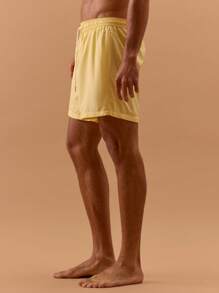 Musero Men Stripe Swim Shorts Spring, Summer, Holiday, Vacation, - Yellow - View 3