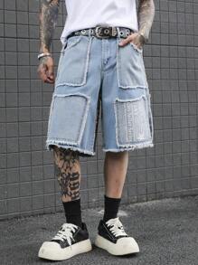 Manfinity LEGND Men's Fashion Casual Denim Shorts Baggy Jeans Shorts Men