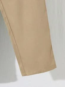 Set de cămașă cu mânecă scurtă și pantaloni cu talie elastică, ocazional, de culoare solidă, cu buzunar frontal, potrivit pentru toamnă, primăvară, vară, joacă în aer liber, școală, fotografie de stradă, petrecere și petrecere a timpului liber