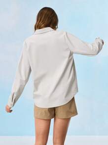 In My Nature In My Nature Camisa casual feminina simples de cor sólida para atividades ao ar livre