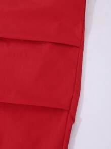 SHEIN Sparklyn 少女休闲白色字母和樱桃印花背心 + 黑色直筒工装裤 2 件套，春夏 - 紅色 - 查看 5