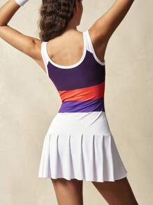 VARSITIE Vestido esportivo feminino sem mangas, moderno para o verão