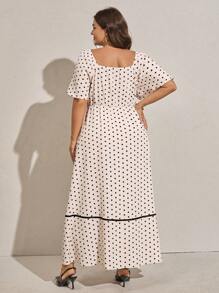 Comfylo 大码波点休闲连衣裙，通勤和户外，夏季 - 彩色 - 查看 5