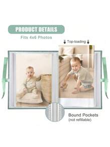 1 Pc Photo Album, 4x6 100 Pockets, Linen Cover, Slip-In Photo Pockets, Suitable For Wedding, Family, Anniversary, Vacation, Gift, Birthday Gifts Graduation - Multicolor - View 7