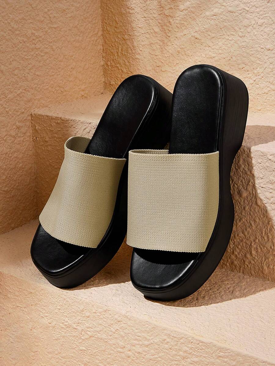 HighSole Women's Fashion Versatile Platform Sandals, Summer - Beige - View 1