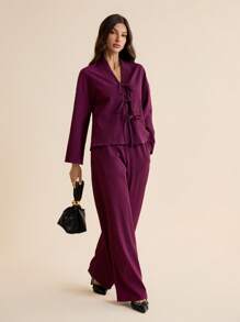 SHEIN Tall Women Two Pieces Outfits For Daily Wear - Purple - View 4