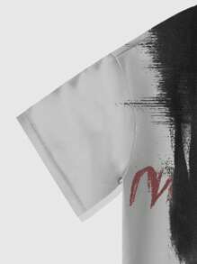 ROMWE MEN Street Life Camiseta de manga corta estampada simple para hombre - Multicolor - Ver 6