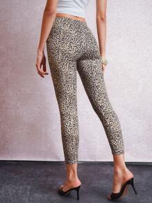 Lavishia Leopard Print High-Rise Leggings High Elasticity
