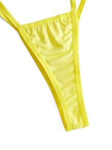 黄色和蓝色对比公主服装，性感系带内衣 - 彩色 - 查看 4