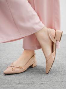 CUCCOO BIZCHIC New Style Pointed Toe Minimalist Commuter Vibe Casual Flat Shoes For Women - Apricot - View 3