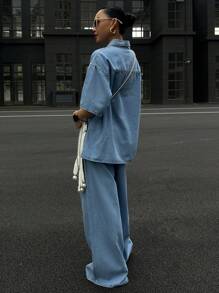 DAZY Women Denim Two Pieces Outfits - Medium Wash - View 3