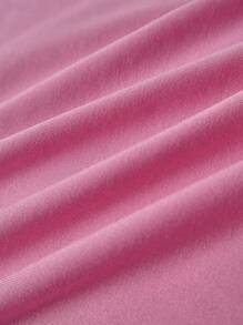 Chiquease Women's Summer Travel Cute Design Collar Pink Short Sleeve T-Shirt Top - Pink - View 5