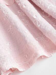 Sweetra French Minimalist Sexy Style Deep V Neck Backless Jacquard Waist Slimming Mini Dress For Women - Pink - View 4