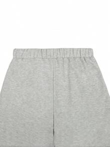 Claim Dot Quần short nam dài đến đầu gối dáng rộng màu xám có viền tua rua, quần short mùa hè đa năng, quần short rộng thùng thình quá khổ - Xám - Xem 7
