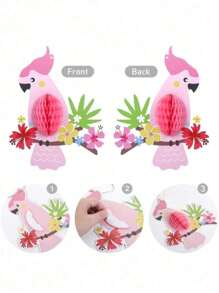 6 piezas - Nidos colgantes de loro tropical hawaiano para decoración de fiestas, decoración de fiesta de bar tiki de verano, decoración de jardín, patio o sala con temática de selva tropical, Navidad - Multicolor - Ver 5