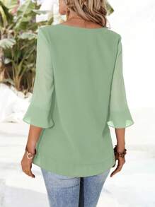 EMERY ROSE 女式纯色圆领插肩袖休闲衬衫，夏季