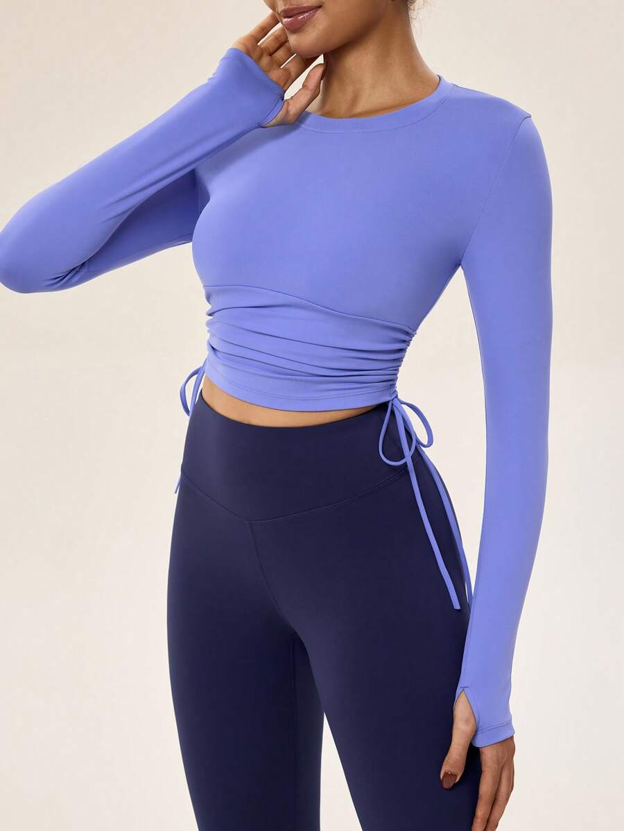 Activina Áo thun tay ngắn lưới mềm mại thoáng khí thể thao dành cho nữ Áo ba lỗ tập luyện - Màu xanh bụi bặm - Xem 1