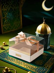 SHEIN 1pc Jewelry Packagebox Candy Box Gift Crystalbox Save Flowers Boxes Gift Boxes Flower Gifts Cloth Square Candybox - Orange - View 6