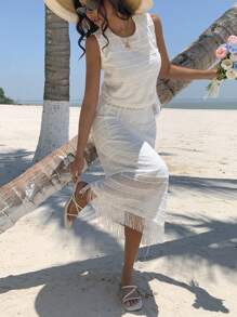 DAZY Women Two Pieces Outfits For Daily Wear Lounge Sets For Women Vacation Outfits Women - White - View 7