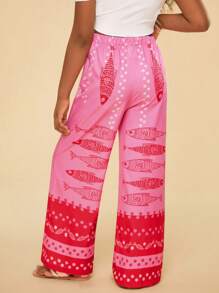 SHEIN 少女碎花宽松休闲裤