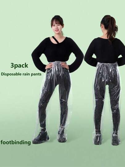 SHEIN De nya 3-delade engångsregnbyxorna täcker fötterna, är bärbara, explosionssäkra, vattentäta och lämpliga för olika scenarier som skola och arbete. De finns i transparenta och blå färger.