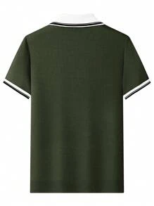 Manfinity Homme 男士休闲商务撞色条纹短袖针织上衣，夏季