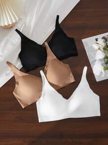Snug Zone 3 pièces Soutiens-gorge sans couture sans fil de base pour femmes
