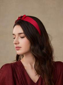 MOTF PREMIUM FLOWER DECOR WIDE-BRIMMED HEADBAND HAIRBAND HAIR HOOP - Red - View 9