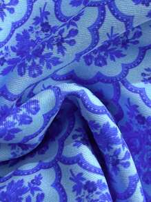 Swim Mod Women's Summer Beach Floral Print Halter Tie Sexy Bikini 2-Piece Swimsuit Set, Random Print - Blue - View 6