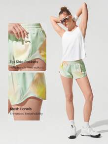 GLOWMODE 2.5" Stay Cool Quick-Dry Lightweight Zipper Pockets Reflective Strips Low Waist Active Running Shorts With Built-In Deodorant Underwear Jogging Training Gym Workout Wear - Multicolor - View 4