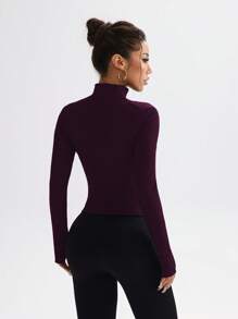 Dewbera Slim-Fit Fitness Workout Running Zipper Stretchy Compression Casual Long Sleeve Yoga Jacket Katseye Weight Loss