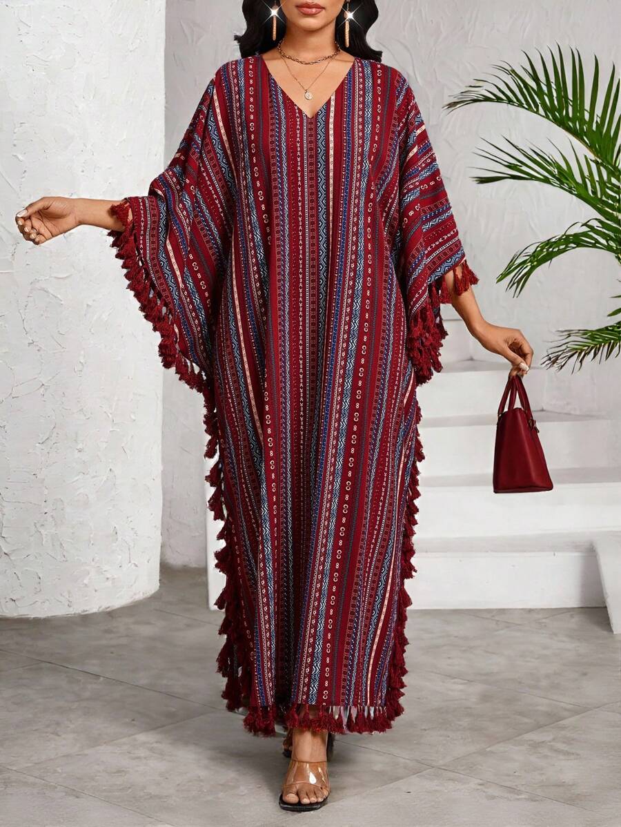 SHEIN Lady Randiga Mönster Semesterkläder Dam Boho/Bohemia/Boho Damkläder Afrikanska Kvinnor Klänningar Dam Sommar Tropiska Klänningar För Dam Affärs Casual Dam Elegant Klänning Casual Examensklänningar För Dam Födelsedags- & Evenemangsklänningar /Kontorsklänningar /Kyrkoklänningar /Bröllopsklänningar /Högtidsklänningar / - Svart och Vitt - Visa 1