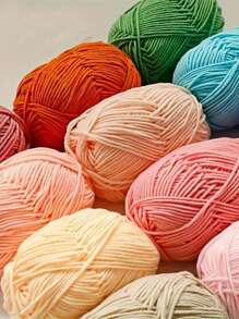 1roll Premium Yarn For Crochet & Knitting - 38 Color Soft DIY Craft Threads For Blankets, Sweaters, Scarves, Non-Pilling Durable